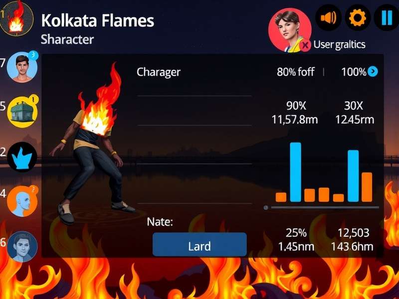 Kolkata Flames gameplay screenshot showing character and environment